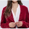 image:imageRVivimos Womens Ruffled Asymmetric Long Velvet Blazers Coat Casual JacketsWine Red