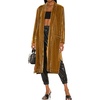 image:imageRVivimos Womens Long Cardigans Fall Velvet Long Sleeve Open Front Side Slit Loose Casual Jackets Duster Coat with PocketsBrown