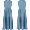 image:imageRVivimos 2026 Summer Cotton Maxi Dresses for Women Casual Sleeveless Button V Neck Tiered Loose Flowy Beach Long DressBlue
