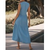 image:imageRVivimos 2026 Summer Cotton Maxi Dresses for Women Casual Sleeveless Button V Neck Tiered Loose Flowy Beach Long DressBlue