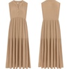 image:imageRVivimos 2026 Summer Cotton Maxi Dresses for Women Casual Sleeveless Button V Neck Tiered Loose Flowy Beach Long DressLight Khaki