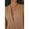 image:imageRVivimos 2026 Summer Cotton Maxi Dresses for Women Casual Sleeveless Button V Neck Tiered Loose Flowy Beach Long DressLight Khaki