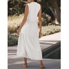 image:imageRVivimos 2026 Summer Cotton Maxi Dresses for Women Casual Sleeveless Button V Neck Tiered Loose Flowy Beach Long DressWhite