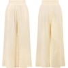 image:imageRVivimos Cotton Casual Wide Leg Pants for Women Stretchy High Waisted Comfy Flowy Cropped Palazzo Pants with PocketsBeige