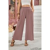 image:imageRVivimos Cotton Casual Wide Leg Pants for Women Stretchy High Waisted Comfy Flowy Cropped Palazzo Pants with PocketsMauve