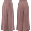 image:imageRVivimos Cotton Casual Wide Leg Pants for Women Stretchy High Waisted Comfy Flowy Cropped Palazzo Pants with PocketsMauve