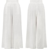 image:imageRVivimos Cotton Casual Wide Leg Pants for Women Stretchy High Waisted Comfy Flowy Cropped Palazzo Pants with PocketsWhite