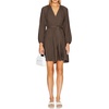 image:imageRVivimos Long Sleeve Cotton Dresses for Women Fall Casual V Neck ALine Tiered Mini Spring Dresses with BeltBrown