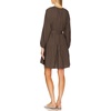 image:imageRVivimos Long Sleeve Cotton Dresses for Women Fall Casual V Neck ALine Tiered Mini Spring Dresses with BeltBrown