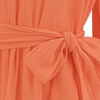 image:imageRVivimos Long Sleeve Cotton Dresses for Women Fall Casual V Neck ALine Tiered Mini Spring Dresses with BeltOrange