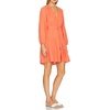 image:imageRVivimos Long Sleeve Cotton Dresses for Women Fall Casual V Neck ALine Tiered Mini Spring Dresses with BeltOrange