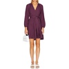image:imageRVivimos Long Sleeve Cotton Dresses for Women Fall Casual V Neck ALine Tiered Mini Spring Dresses with BeltPlum