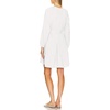 image:imageRVivimos Long Sleeve Cotton Dresses for Women Fall Casual V Neck ALine Tiered Mini Spring Dresses with BeltWhite