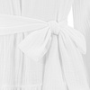 image:imageRVivimos Long Sleeve Cotton Dresses for Women Fall Casual V Neck ALine Tiered Mini Spring Dresses with BeltWhite