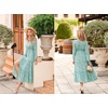 image:imageRVivimos Maxi Dress for Women Long Sleeve V Neck Drawstring Button Up Casual Split Flowy DressGreenfloral