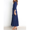 image:imageRVivimos Maxi Dress for Women Long Sleeve V Neck Drawstring Button Up Casual Split Flowy DressNavyblue
