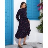 image:imageRVivimos Maxi Dress for Women Long Sleeve V Neck Drawstring Button Up Casual Split Flowy DressNavybluefloral