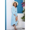 image:imageRVivimos Maxi Dress for Women Long Sleeve V Neck Drawstring Button Up Casual Split Flowy DressSkybluefloral