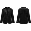 image:imageRVivimos Velvet Blazers for Women 2026 Fall Winter Casual Long Sleeve Front Button Warm Jackets Coat with PocketsBlack