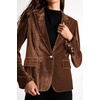 image:imageRVivimos Velvet Blazers for Women 2026 Fall Winter Casual Long Sleeve Front Button Warm Jackets Coat with PocketsBrown