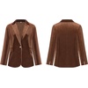 image:imageRVivimos Velvet Blazers for Women 2026 Fall Winter Casual Long Sleeve Front Button Warm Jackets Coat with PocketsBrown
