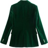 image:imageRVivimos Velvet Blazers for Women 2026 Fall Winter Casual Long Sleeve Front Button Warm Jackets Coat with PocketsDark Green
