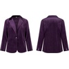 image:imageRVivimos Velvet Blazers for Women 2026 Fall Winter Casual Long Sleeve Front Button Warm Jackets Coat with PocketsDark Purple