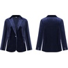 image:imageRVivimos Velvet Blazers for Women 2026 Fall Winter Casual Long Sleeve Front Button Warm Jackets Coat with PocketsNavy Blue