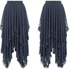 image:imageRVivimos Women Lace Long Skirts Summer Elastic Asymmetrical Layered Hem Sexy SeeThrough Beach Floral Maxi SkirtsNavy Blue