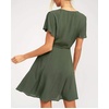 image:imageRVivimos Women Summer Cotton Short Sleeves V Neck Casual Wrap Mini DressesArmygreen