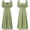 image:imageRVivimos Women Summer Half Sleeve Cotton Ruffled Vintage Elegant Backless A Line Flowy Long DressesArmygreen1