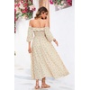 image:imageRVivimos Women Summer Half Sleeve Cotton Ruffled Vintage Elegant Backless A Line Flowy Long DressesBeige1floral
