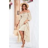 image:imageRVivimos Women Summer Half Sleeve Cotton Ruffled Vintage Elegant Backless A Line Flowy Long DressesBeige1floral