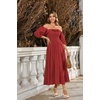 image:imageRVivimos Women Summer Half Sleeve Cotton Ruffled Vintage Elegant Backless A Line Flowy Long DressesBurgundy1