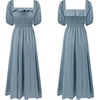 image:imageRVivimos Women Summer Half Sleeve Cotton Ruffled Vintage Elegant Backless A Line Flowy Long DressesHaze Blue1