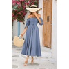 image:imageRVivimos Women Summer Half Sleeve Cotton Ruffled Vintage Elegant Backless A Line Flowy Long DressesHazeblue2