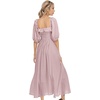 image:imageRVivimos Women Summer Half Sleeve Cotton Ruffled Vintage Elegant Backless A Line Flowy Long DressesMauve1