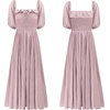 image:imageRVivimos Women Summer Half Sleeve Cotton Ruffled Vintage Elegant Backless A Line Flowy Long DressesMauve1