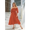image:imageRVivimos Women Summer Half Sleeve Cotton Ruffled Vintage Elegant Backless A Line Flowy Long DressesOrange2