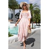 image:imageRVivimos Women Summer Half Sleeve Cotton Ruffled Vintage Elegant Backless A Line Flowy Long DressesPink1floral