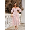 image:imageRVivimos Women Summer Half Sleeve Cotton Ruffled Vintage Elegant Backless A Line Flowy Long DressesPink2floral