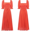 image:imageRVivimos Women Summer Half Sleeve Cotton Ruffled Vintage Elegant Backless A Line Flowy Long DressesRed2