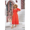 image:imageRVivimos Women Summer Half Sleeve Cotton Ruffled Vintage Elegant Backless A Line Flowy Long DressesRed2