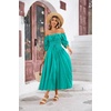 image:imageRVivimos Women Summer Half Sleeve Cotton Ruffled Vintage Elegant Backless A Line Flowy Long DressesTurquoise2