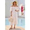 image:imageRVivimos Women Summer Half Sleeve Cotton Ruffled Vintage Elegant Backless A Line Flowy Long DressesWhite1floral