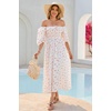 image:imageRVivimos Women Summer Half Sleeve Cotton Ruffled Vintage Elegant Backless A Line Flowy Long DressesWhite1floral