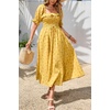 image:imageRVivimos Women Summer Half Sleeve Cotton Ruffled Vintage Elegant Backless A Line Flowy Long DressesYellow2floral
