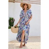 image:imageRVivimos Women Summer Print Deep V Neck Cotton Beach Long DressesBeige