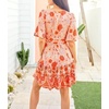 image:imageRVivimos Women Summer Short Sleeve Casual Bohemian Beach Ruffle Floral Print Bow Tie Short Sun DressPeachpink