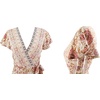 image:imageRVivimos Women Summer Short Sleeve Casual Bohemian Beach Ruffle Floral Print Bow Tie Short Sun DressWhitePink